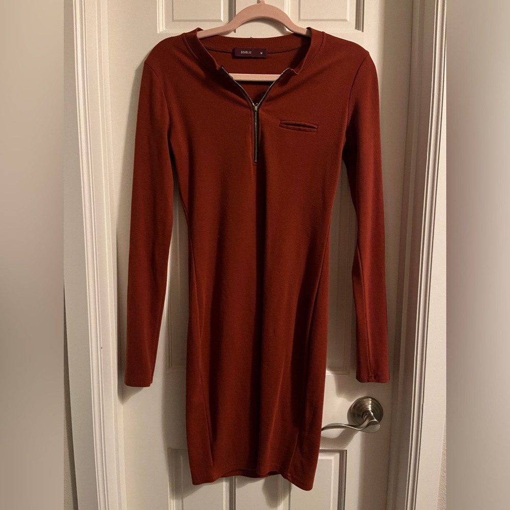 Burnt Orange Bodycon Dress